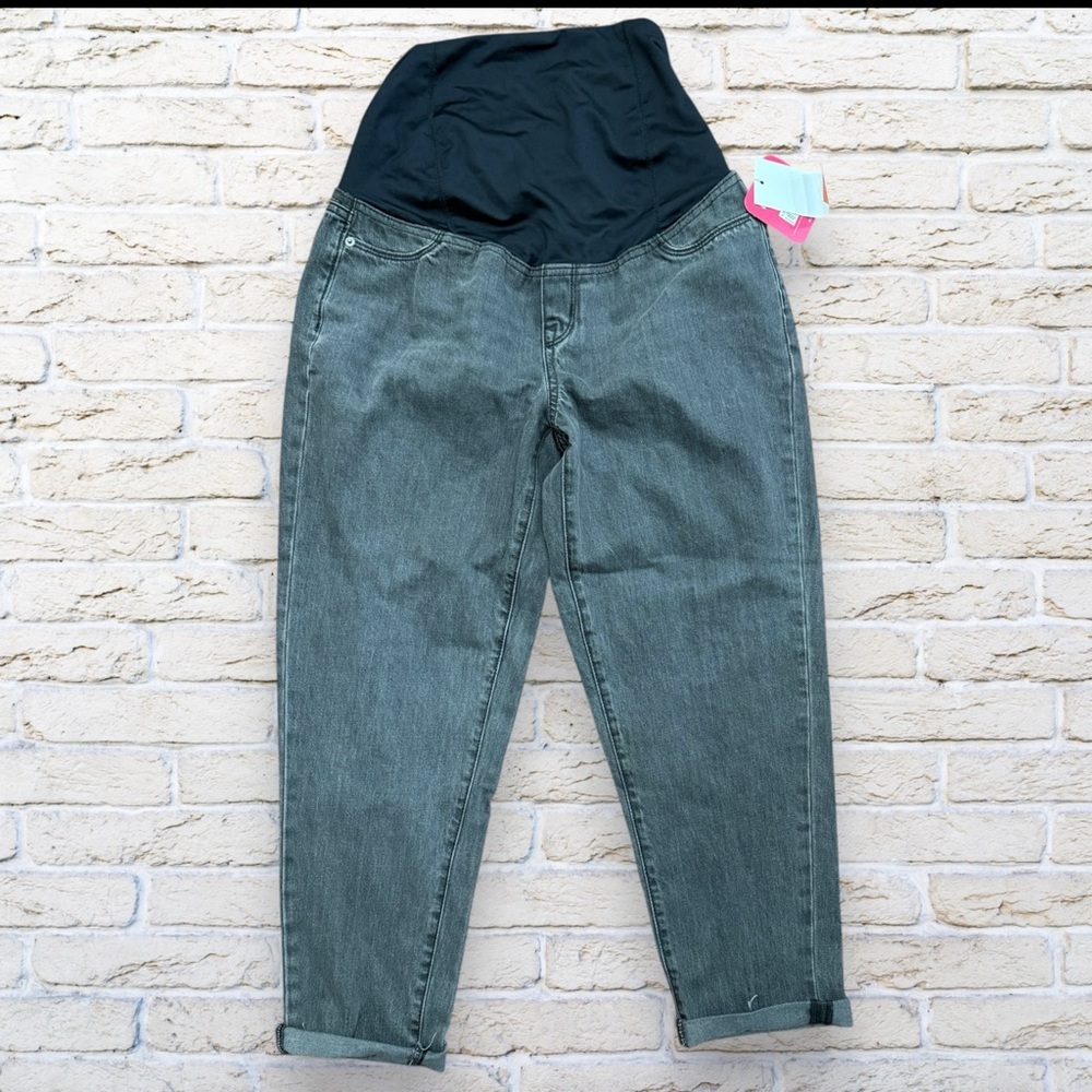 NWT Over the Belly Boyfriend Maternity Jeans Ingrid & Isabel Black Wash Size 6